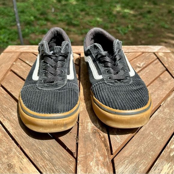 Boys Vans Fleece Corduroy Ward Skate Shoes - Black Tan Youth - Picture 6 of 7